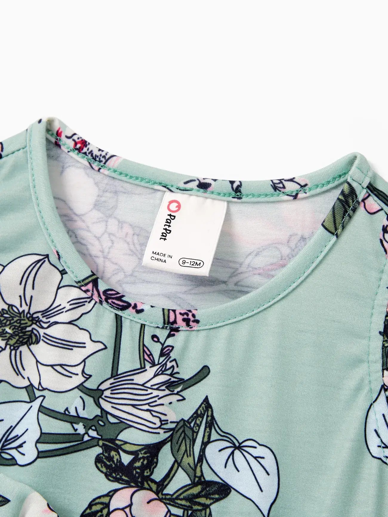 Baby Girl Green Floral Sleeveless Romper