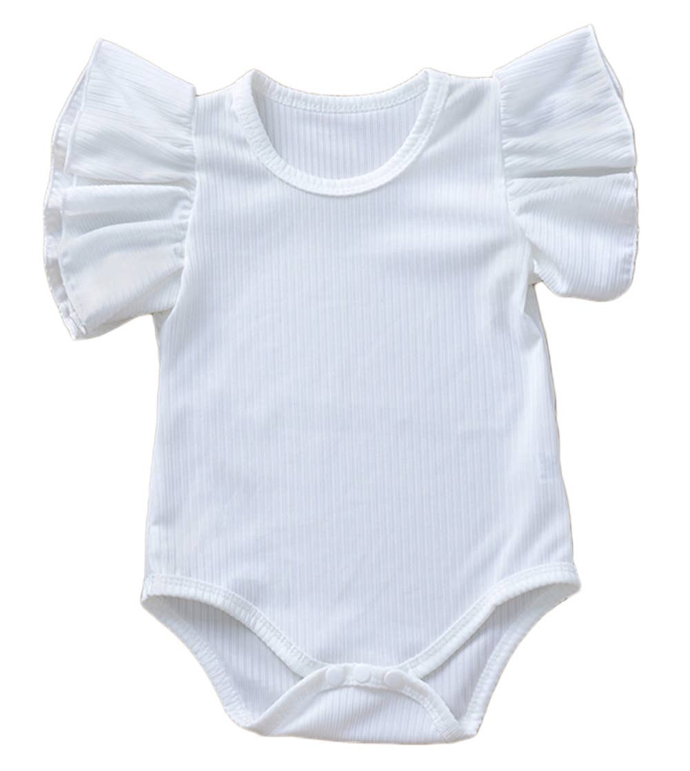 Ruffle Cap Sleeve Striped Baby Bodysuit