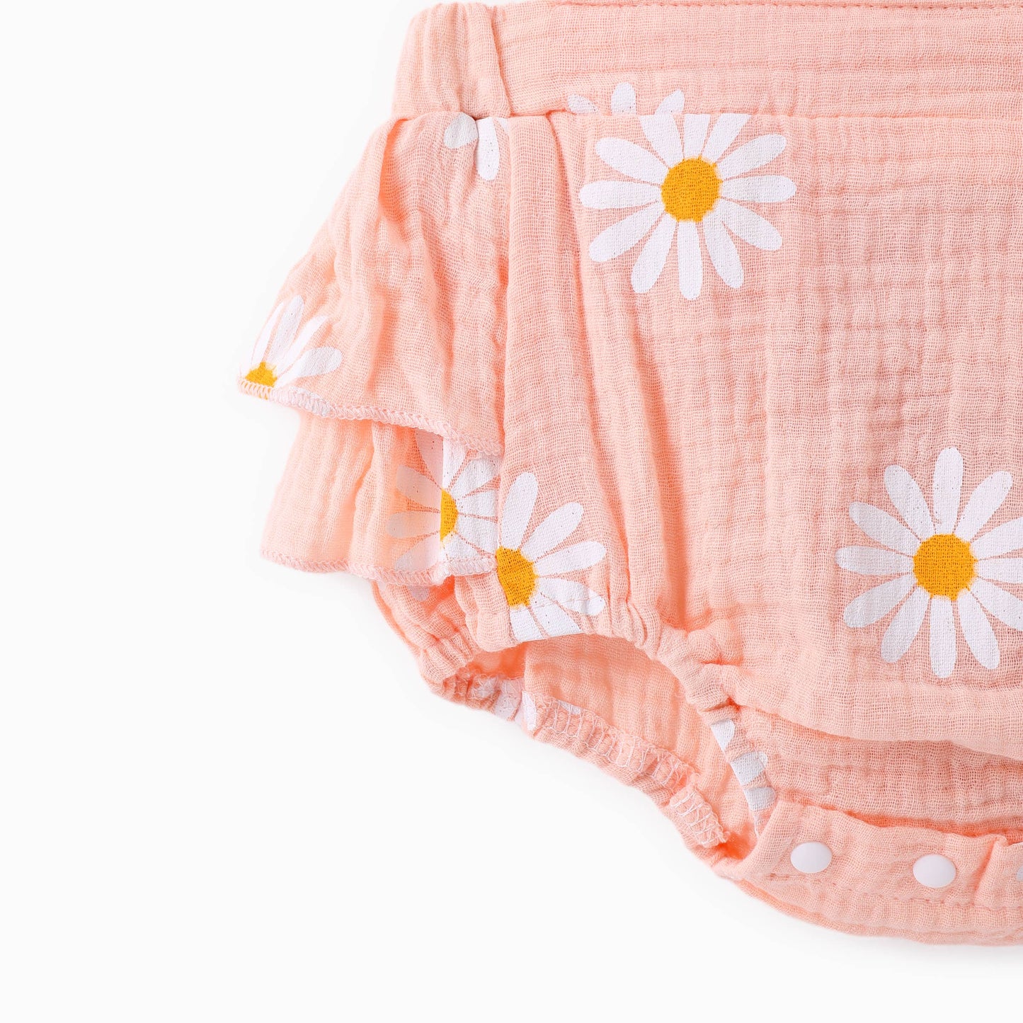 Daisy Print Crepe Fabric Baby Romper