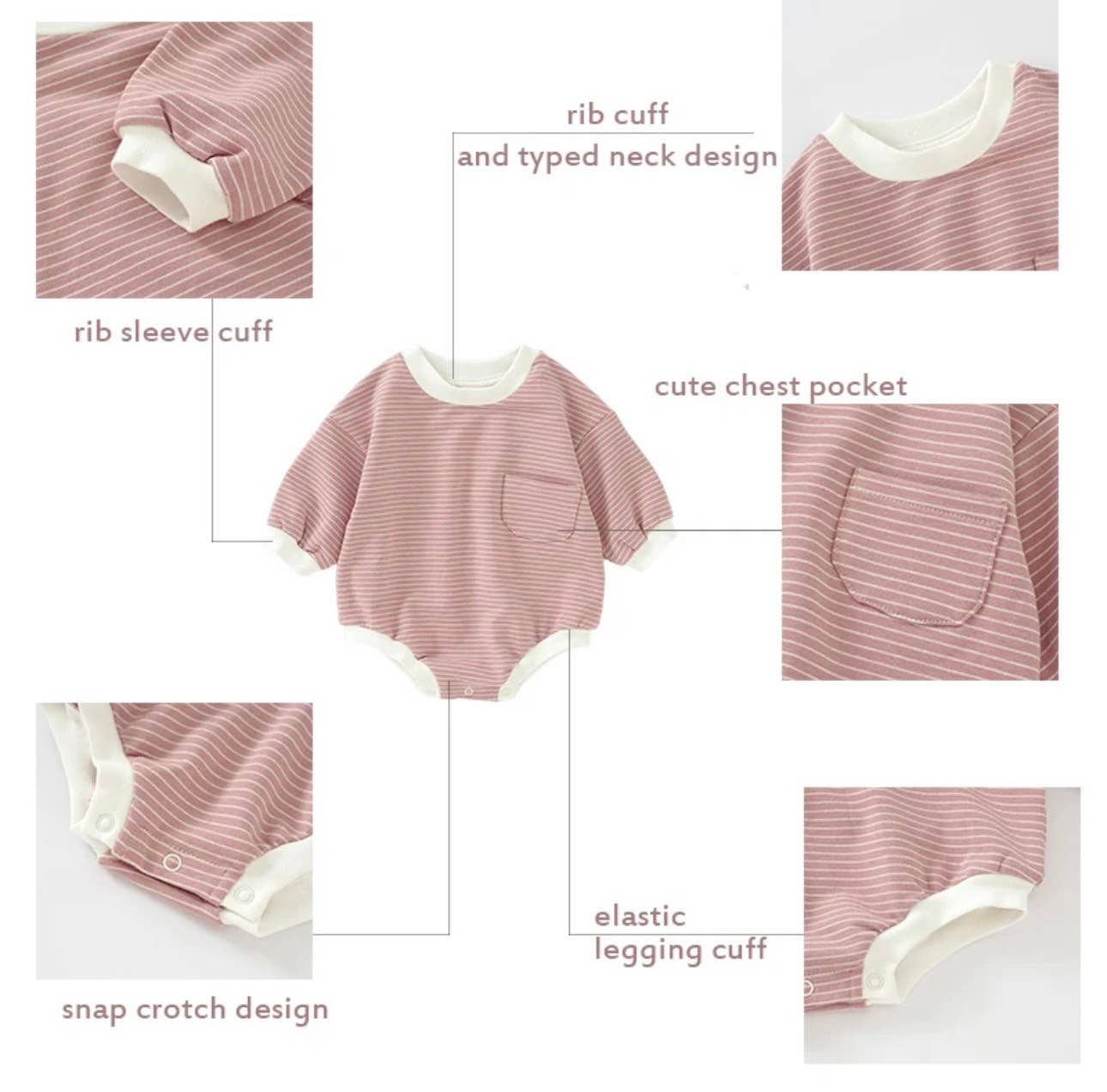 Striped Baby Bubble Romper