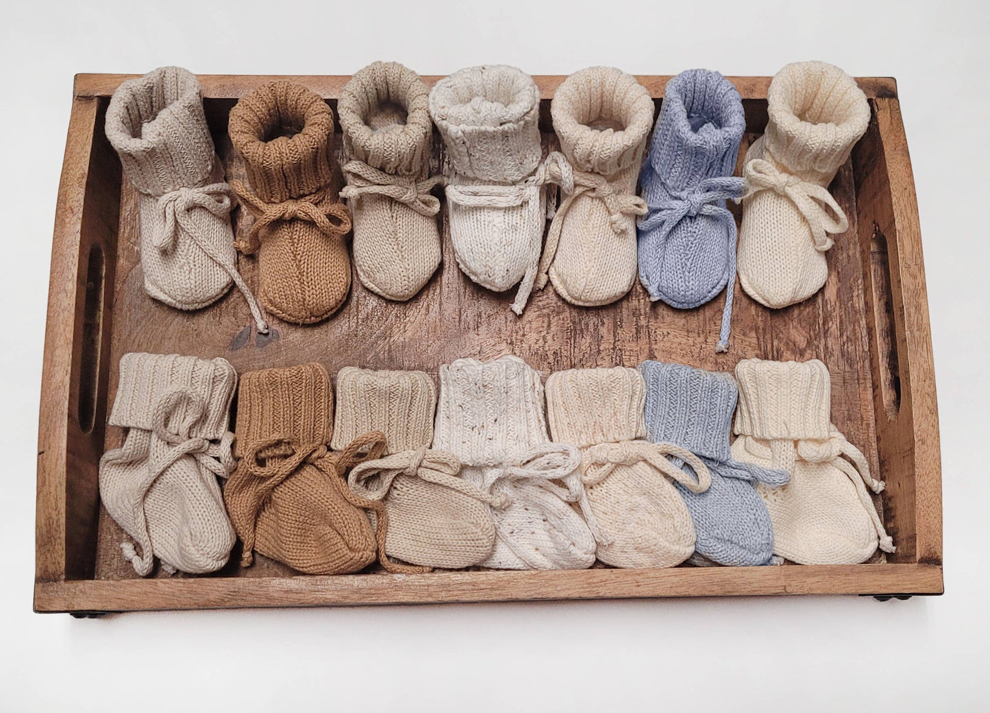 Baby Knit booties Cotton crochet look Newborn matching socks