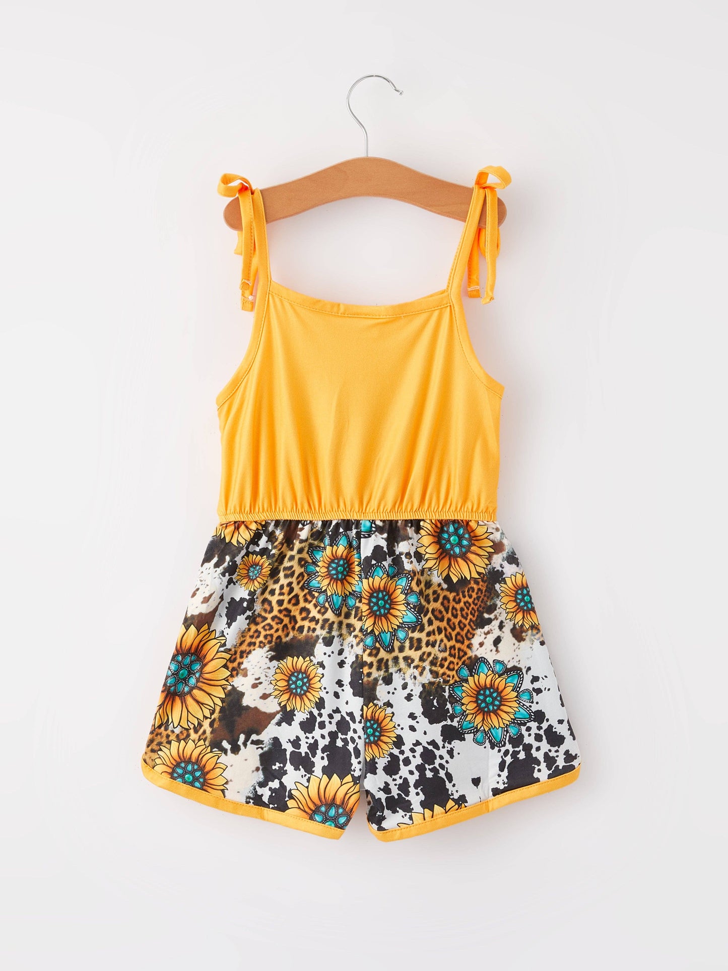 Cow Floral Jumpsuit Two-Piece Set