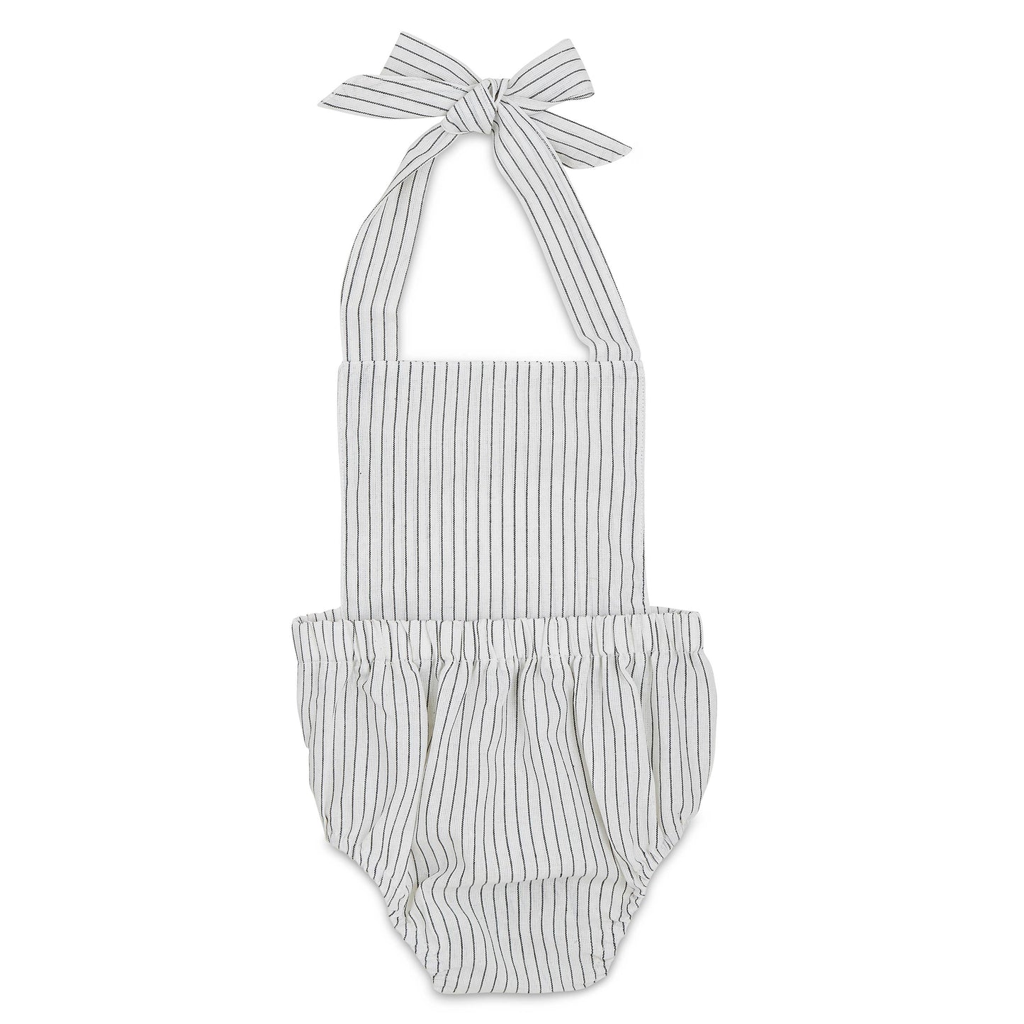 White & Black Striped Summer Baby Romper