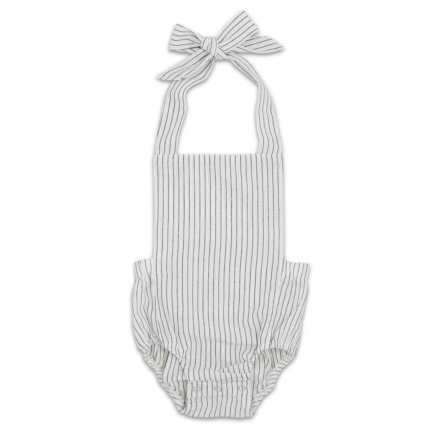 White & Black Striped Summer Baby Romper