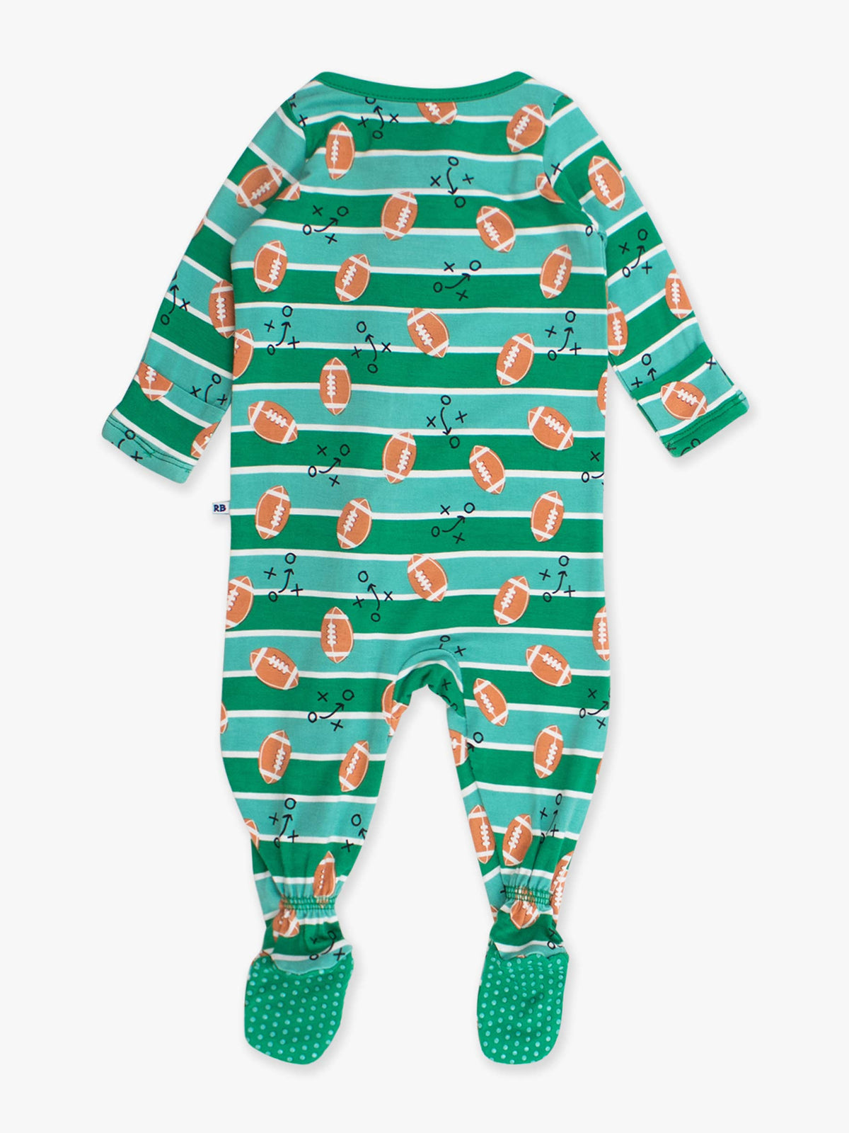 Baby Bamboo Viscose Tackles & Touchdowns Football Footed One Piece Pajama
