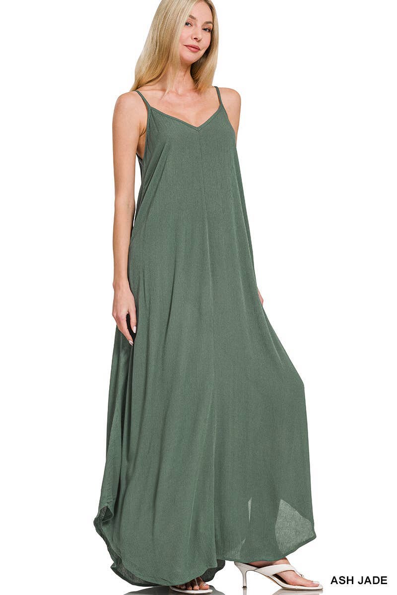 Maxi Dress W Side Pockets