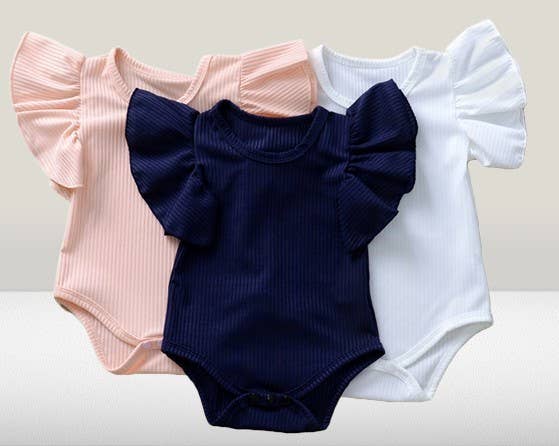 Ruffle Cap Sleeve Striped Baby Bodysuit
