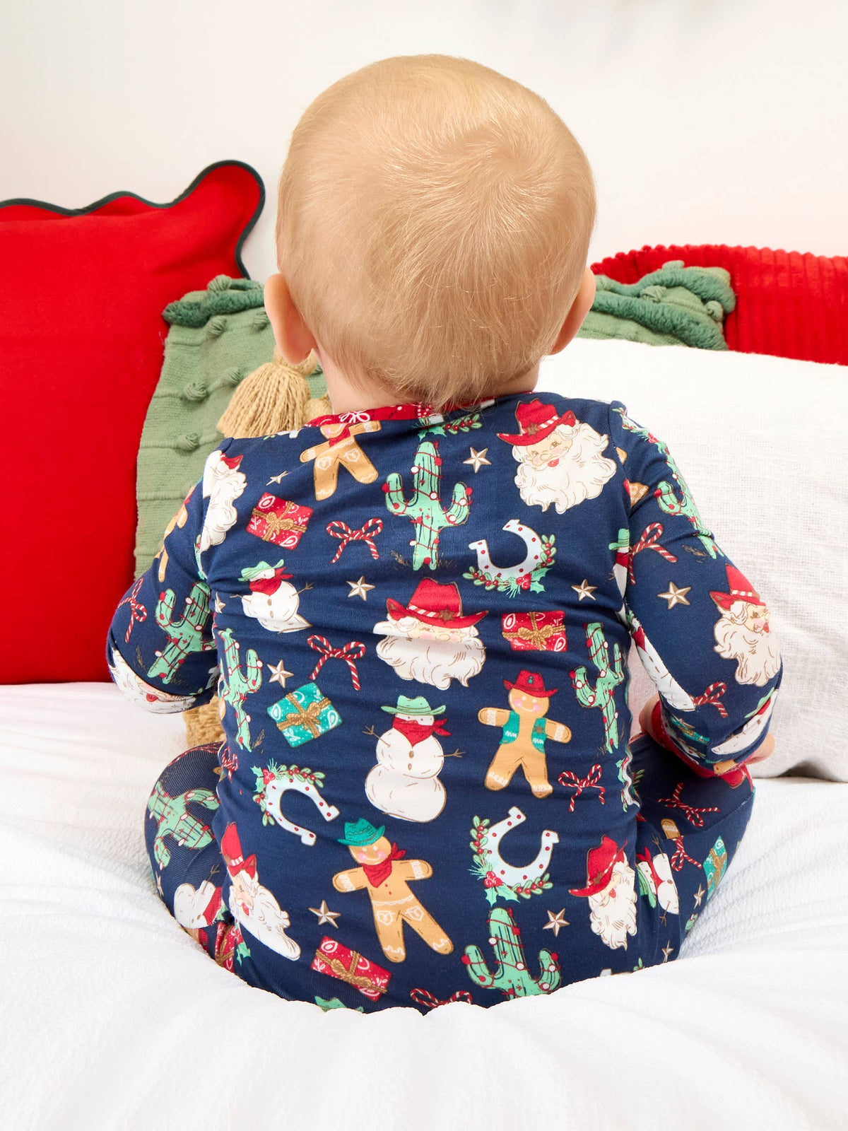Bamboo Viscose Giddy Up Santa Western Christmas Footie Pajama