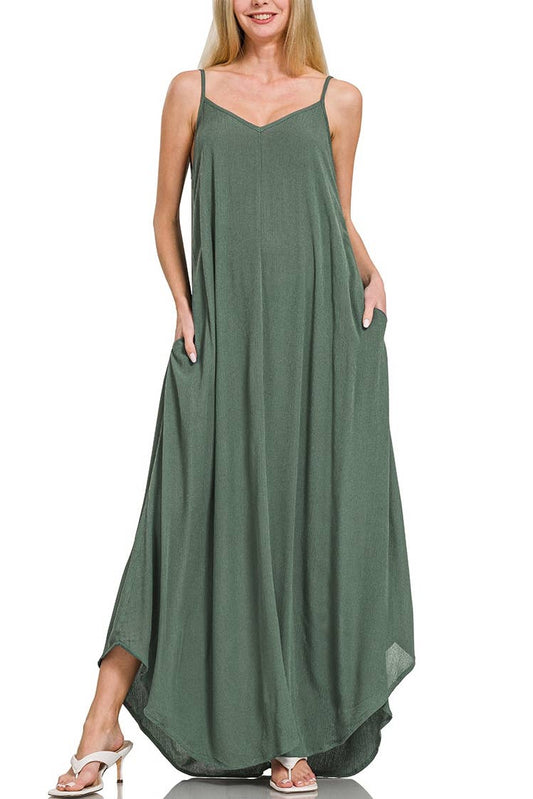 Maxi Dress W Side Pockets