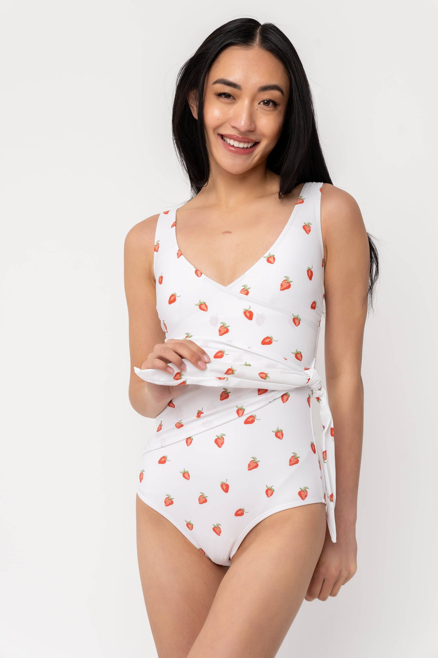 Strawberry Wrap Front One Piece