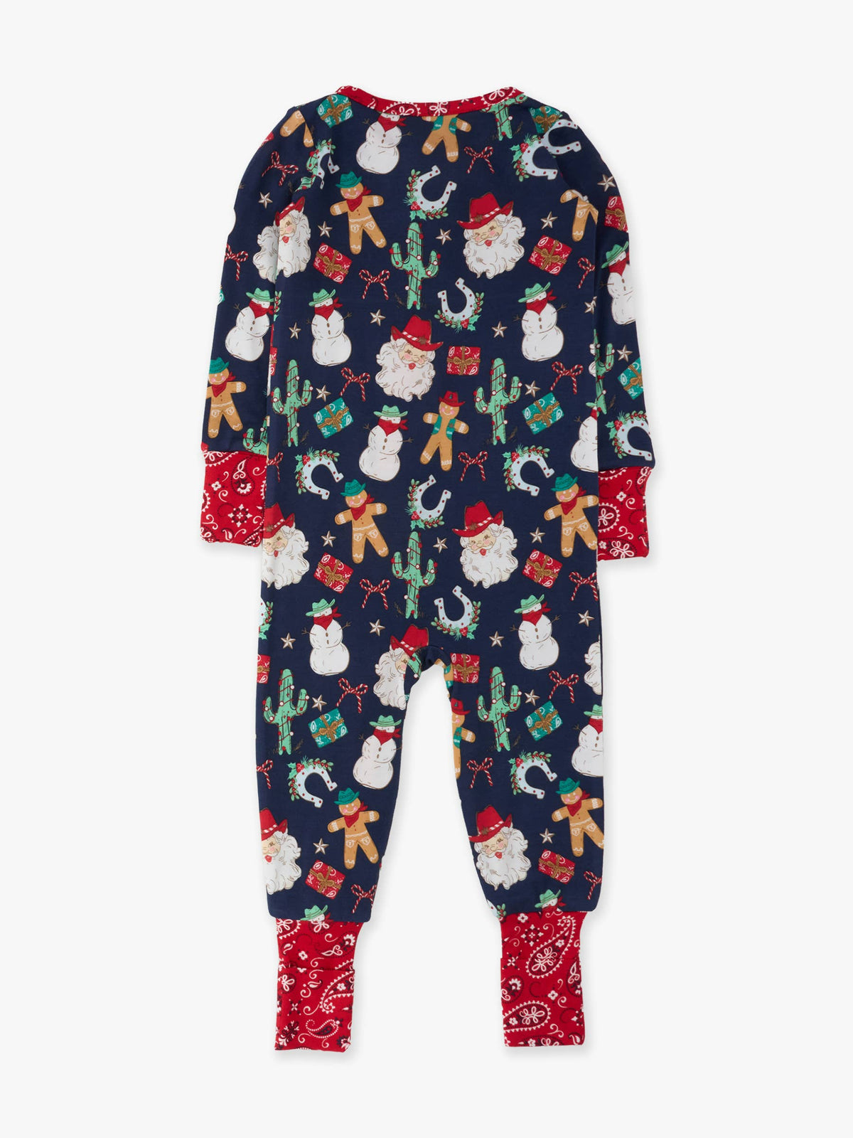 Bamboo Viscose Giddy Up Santa Western Christmas Footie Pajama