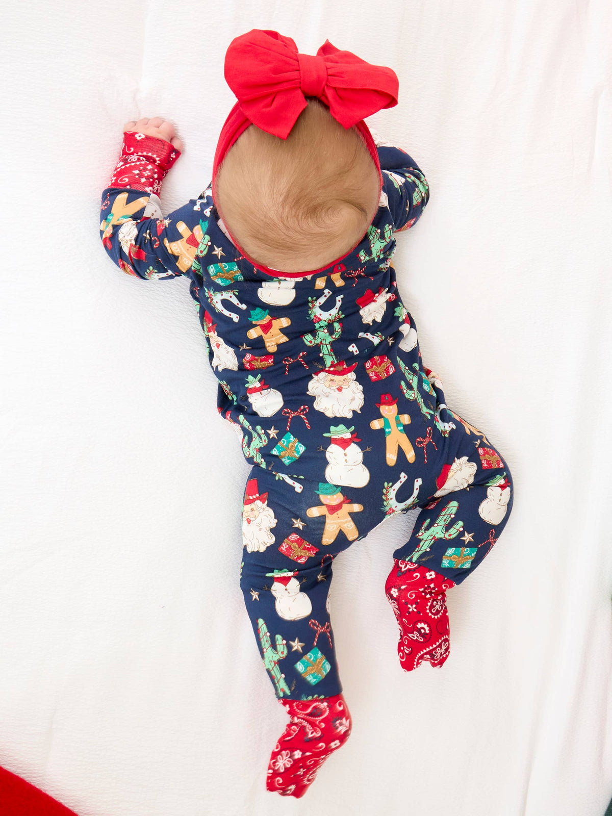 Bamboo Viscose Giddy Up Santa Western Christmas Footie Pajama