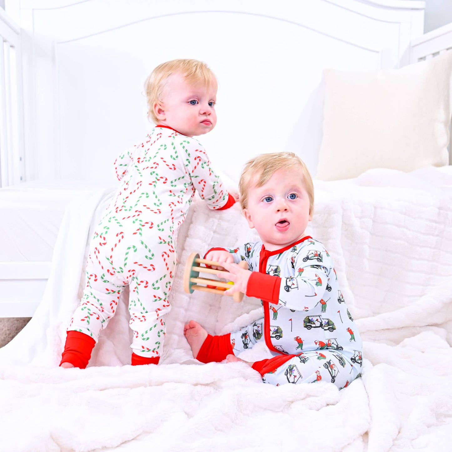 Candy Cane Christmas Holiday Baby Bamboo Pajamas