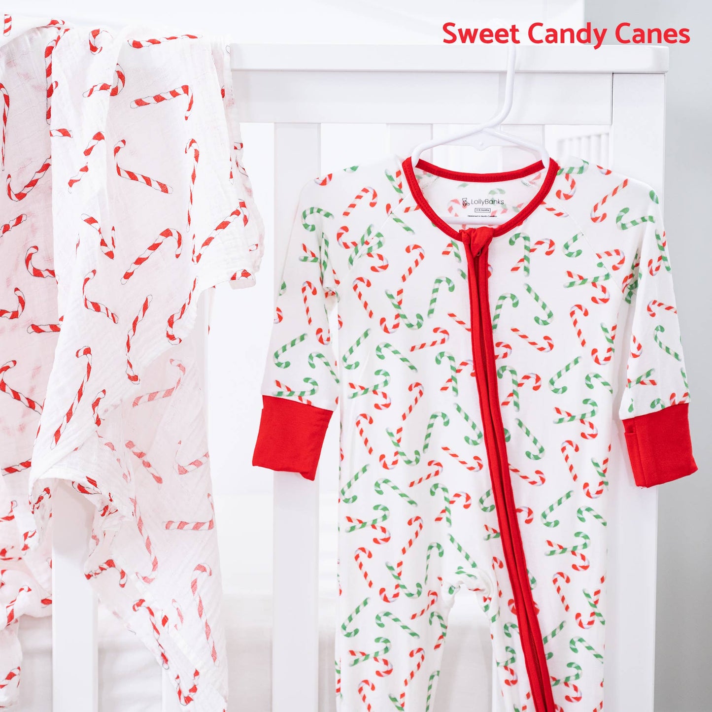 Candy Cane Christmas Holiday Baby Bamboo Pajamas
