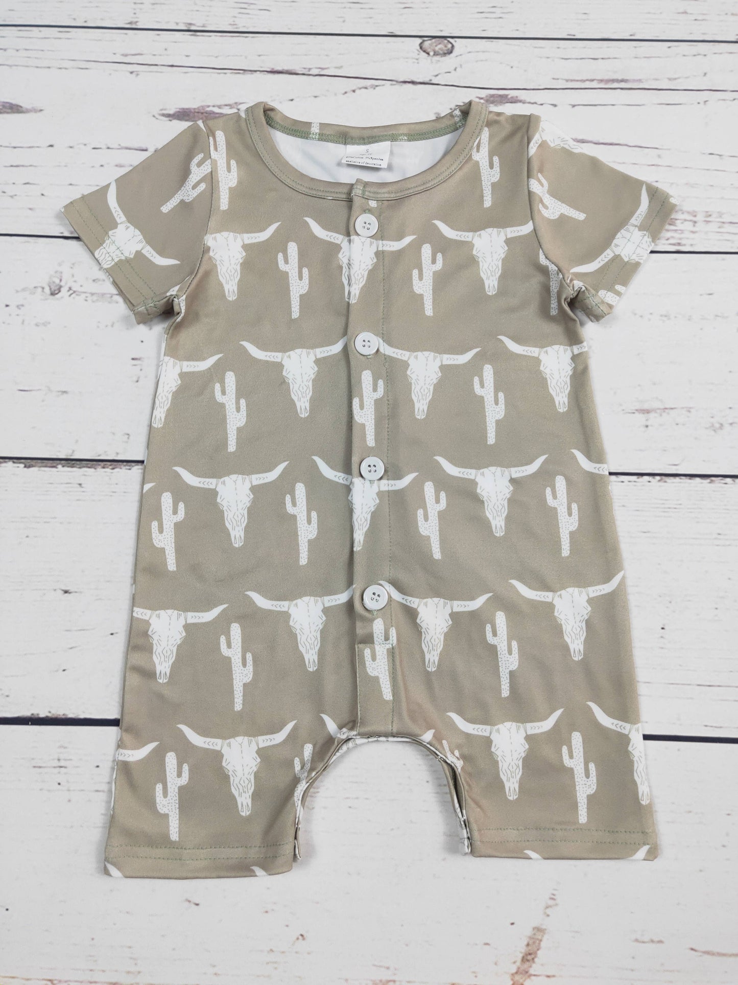 Baby Boy Cactus Cows Printed Romper