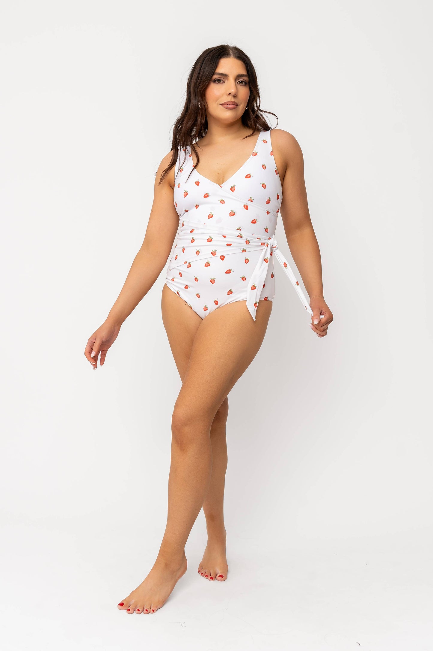 Strawberry Wrap Front One Piece