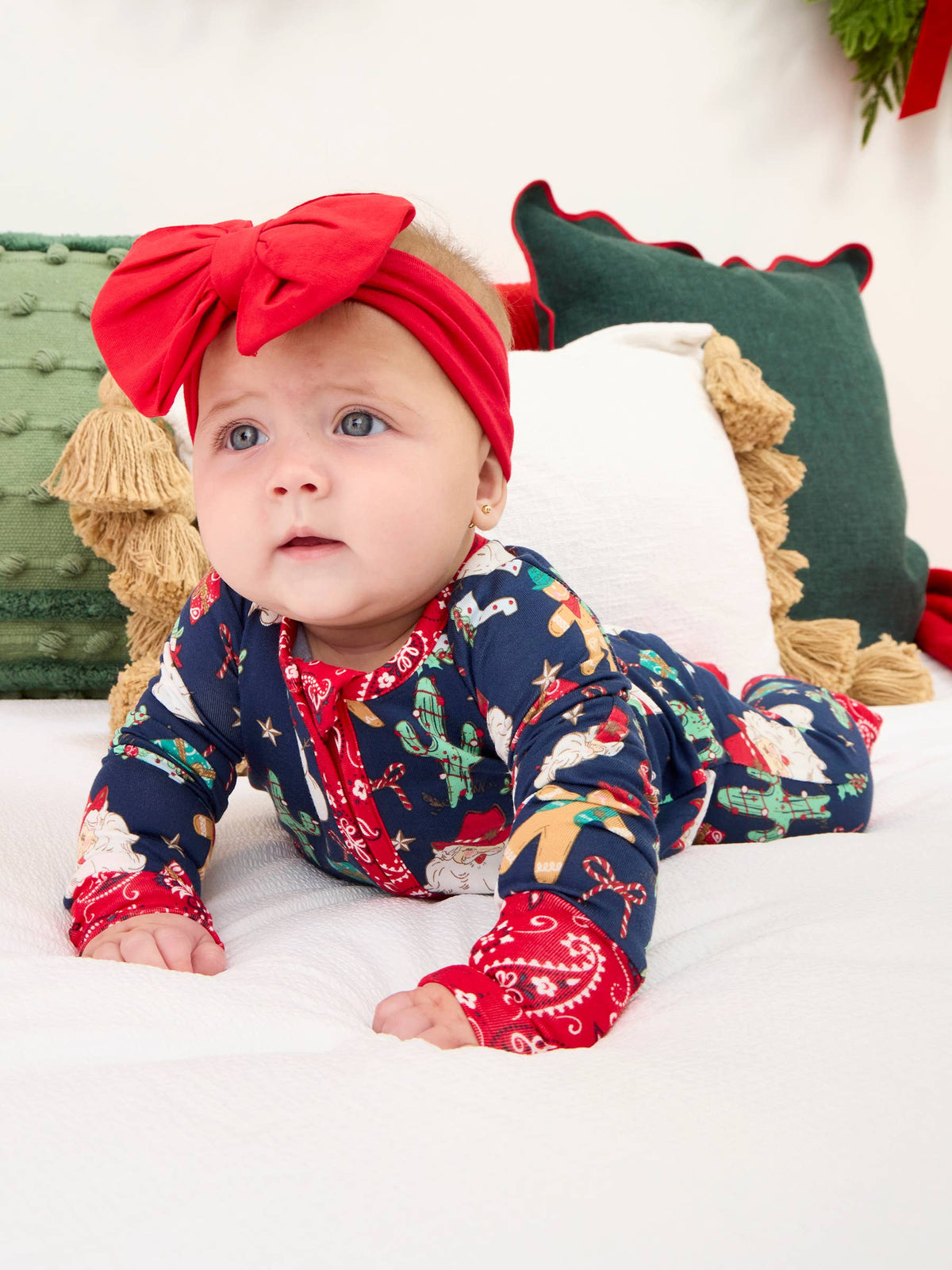Bamboo Viscose Giddy Up Santa Western Christmas Footie Pajama