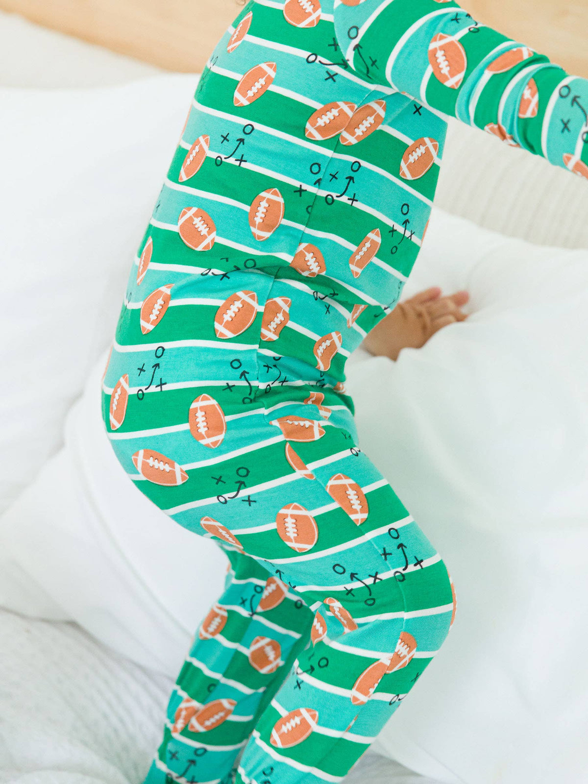 Baby Bamboo Viscose Tackles & Touchdowns Football Footed One Piece Pajama