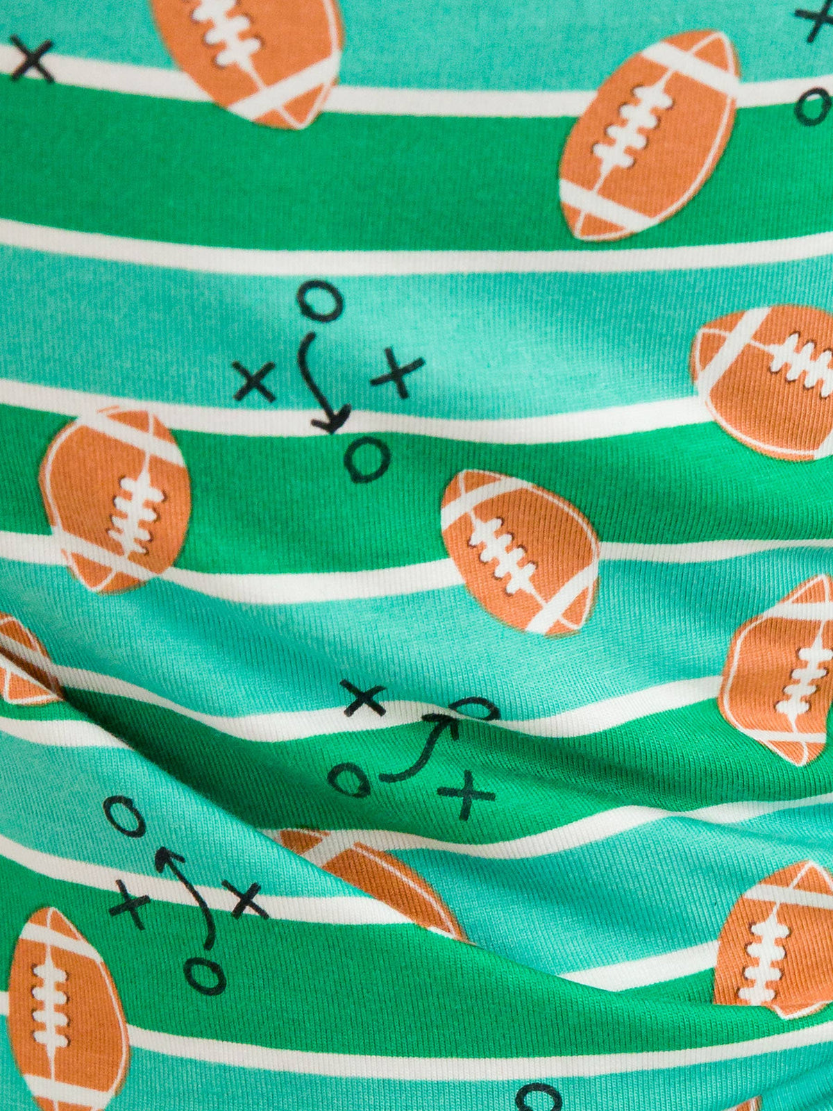 Baby Bamboo Viscose Tackles & Touchdowns Football Footed One Piece Pajama