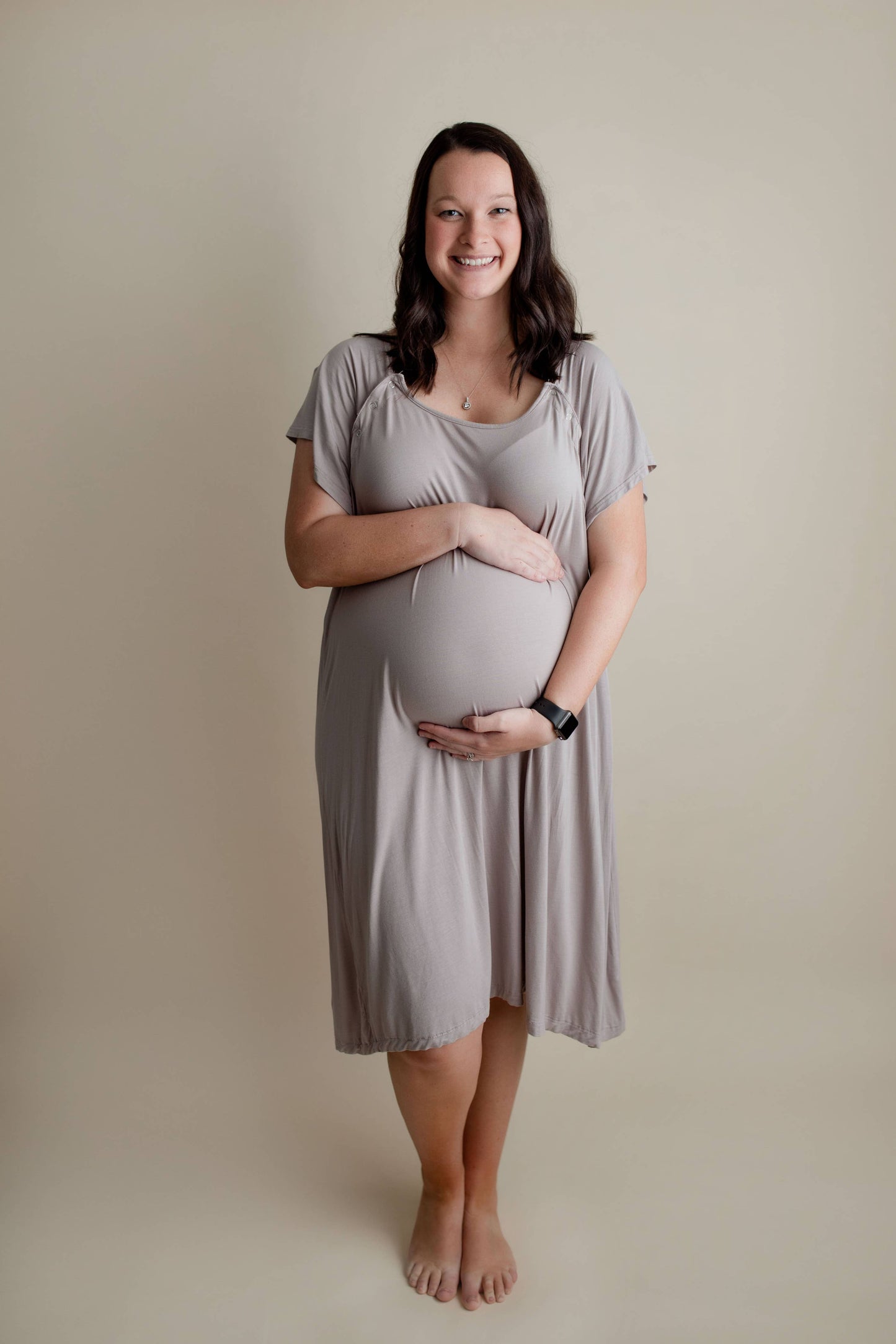 Harbor Mist Maternity Mommy Labor and Delivery/ Nursing Gown