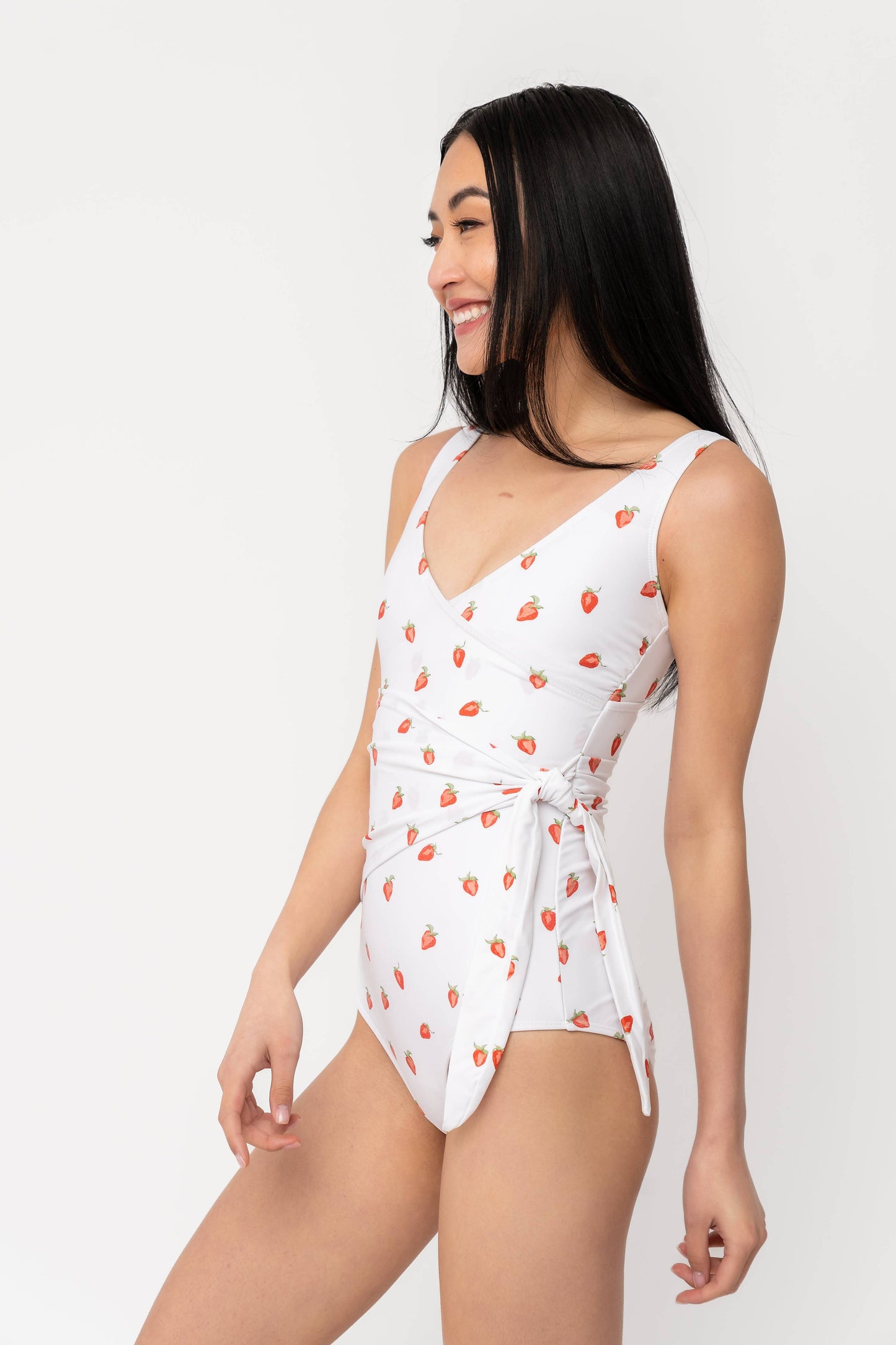 Strawberry Wrap Front One Piece