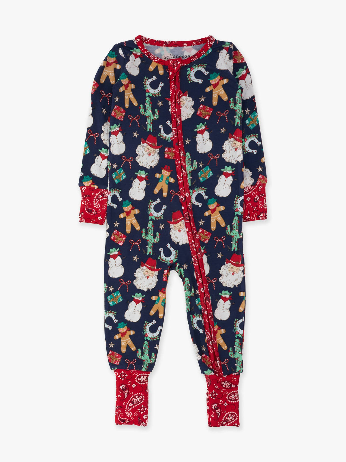 Bamboo Viscose Giddy Up Santa Western Christmas Footie Pajama