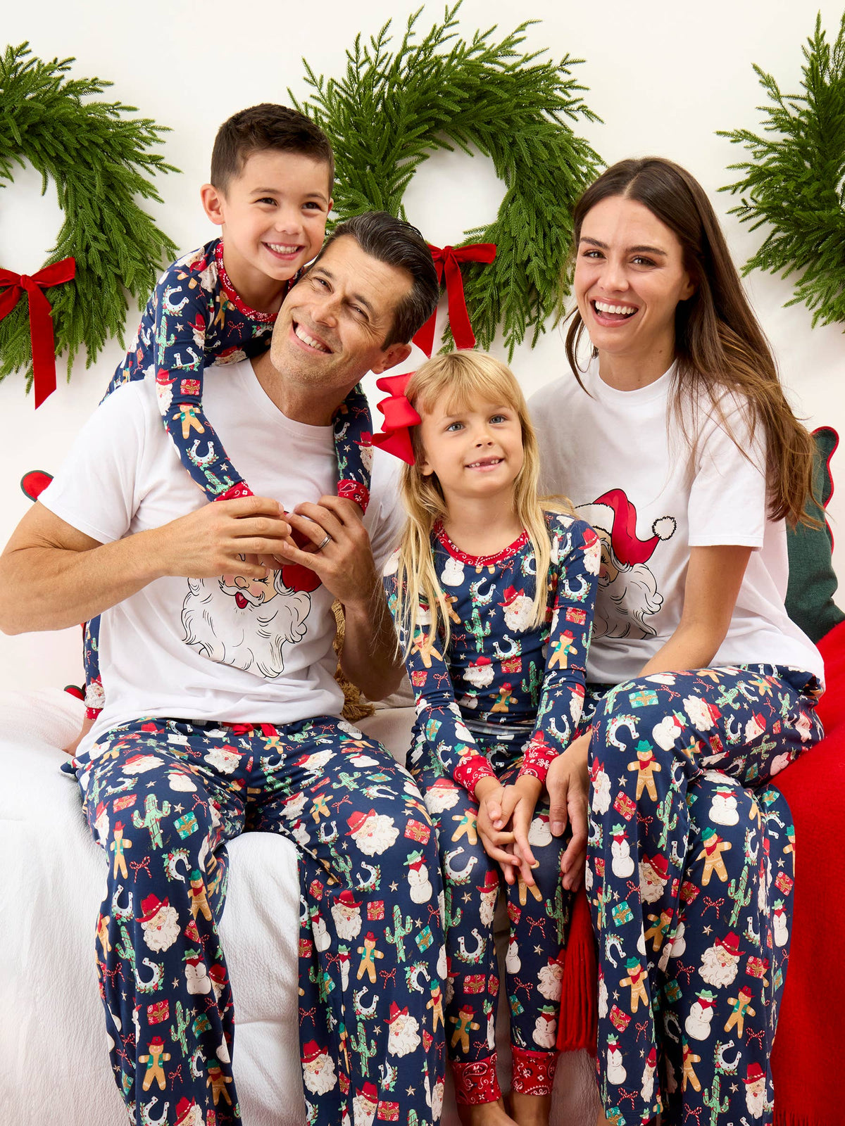 Bamboo Viscose Giddy Up Santa Western Christmas Footie Pajama