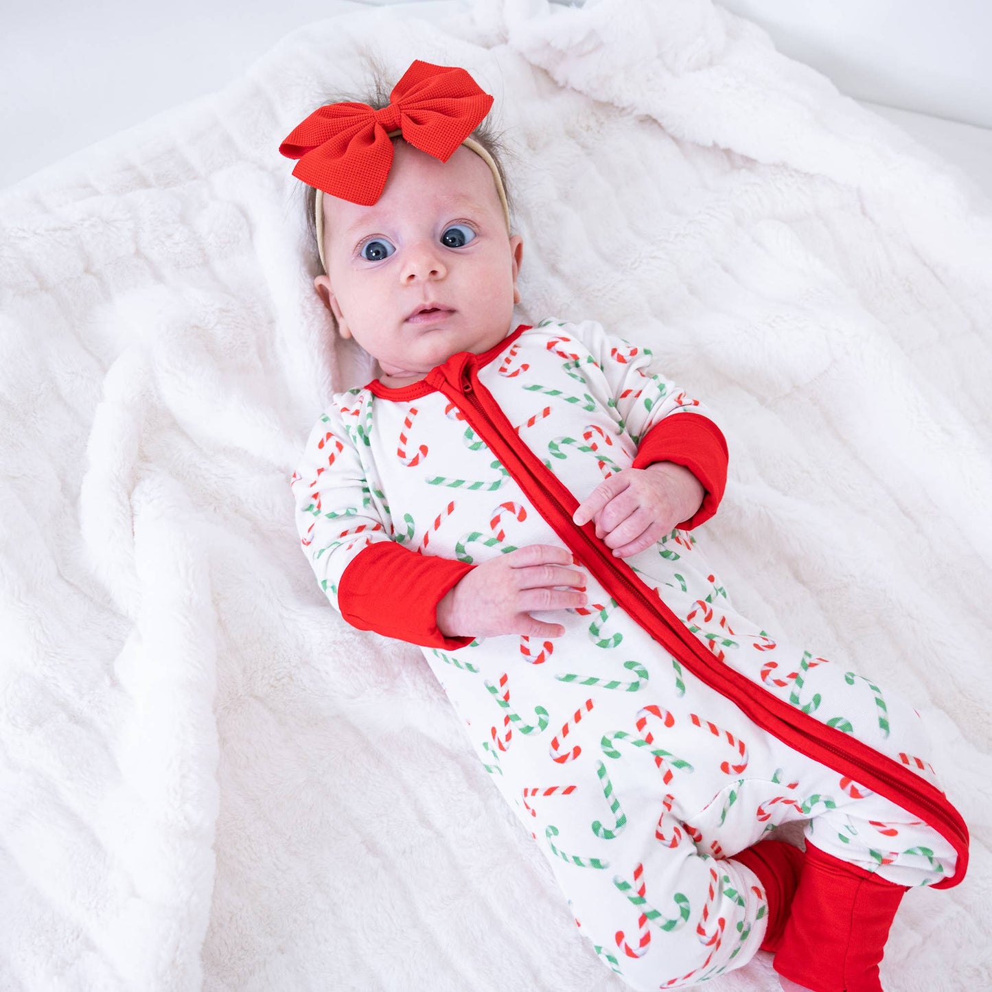 Candy Cane Christmas Holiday Baby Bamboo Pajamas