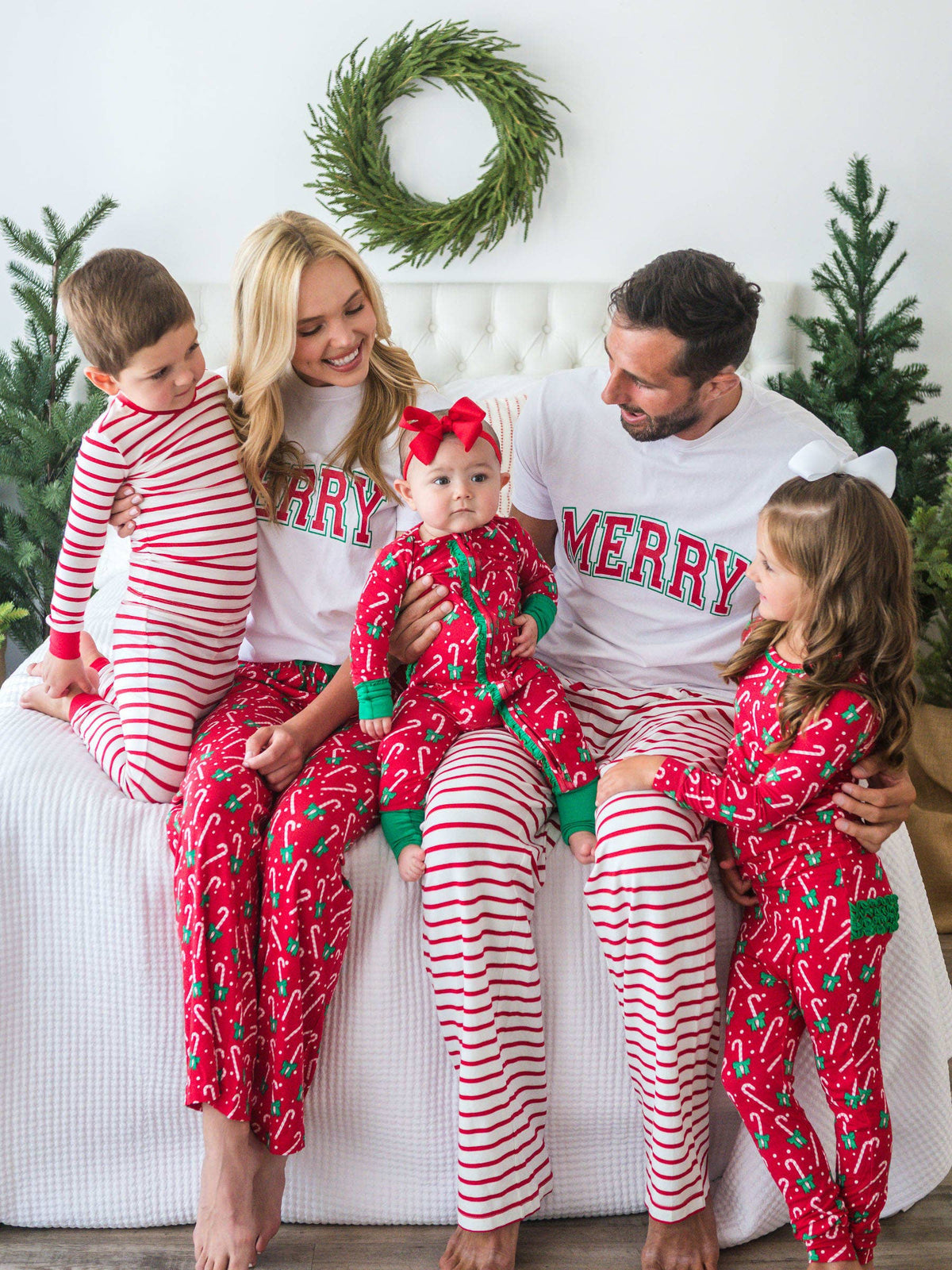 Baby Girls Bamboo Viscose Candy Cane Cutie Ruffle One Piece Footie Pajama