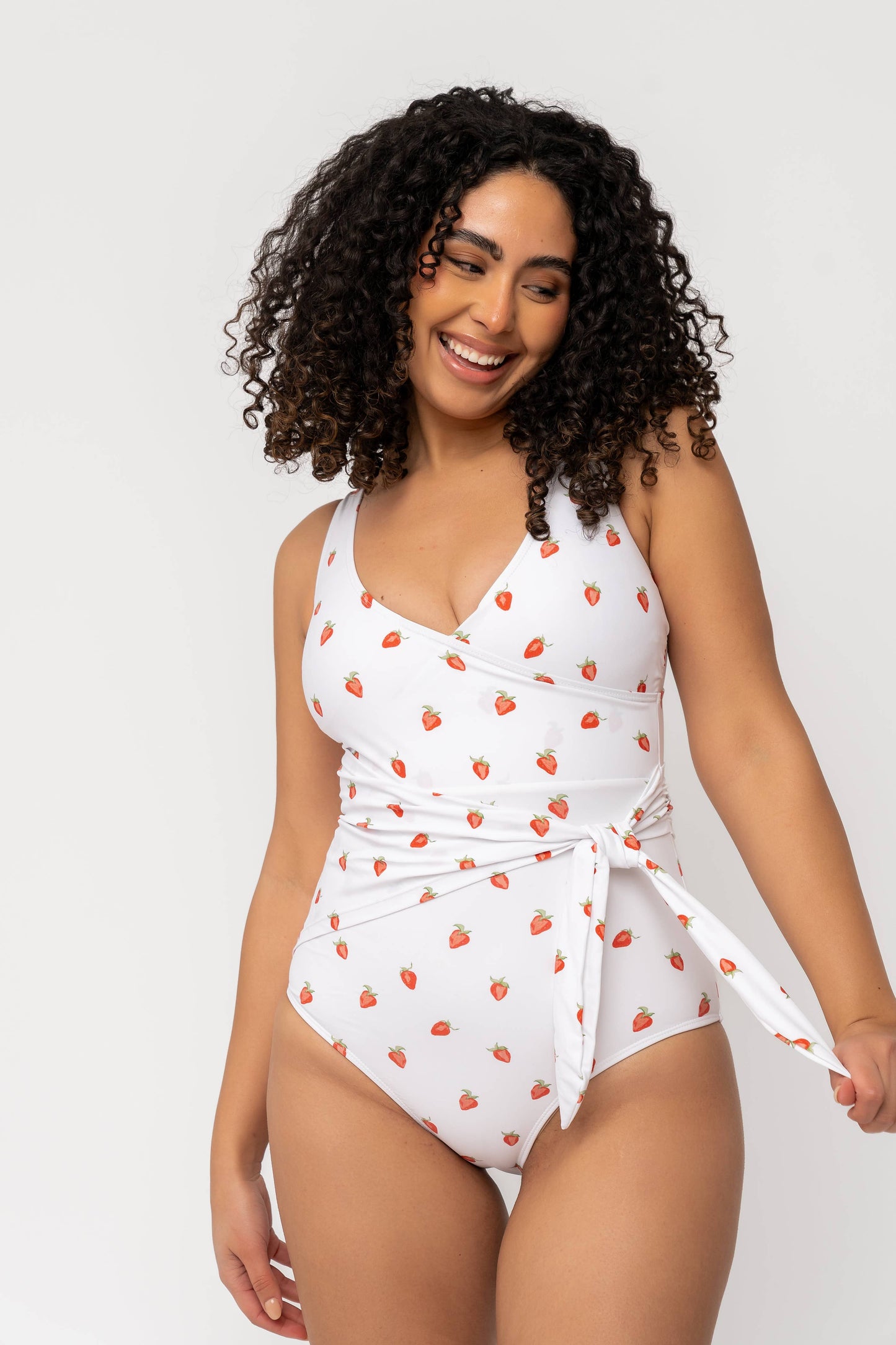 Strawberry Wrap Front One Piece
